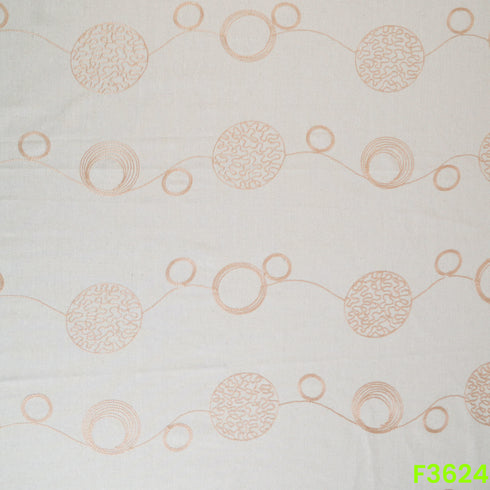 Thread Embroidered Linen Cotton Fabric-F3624